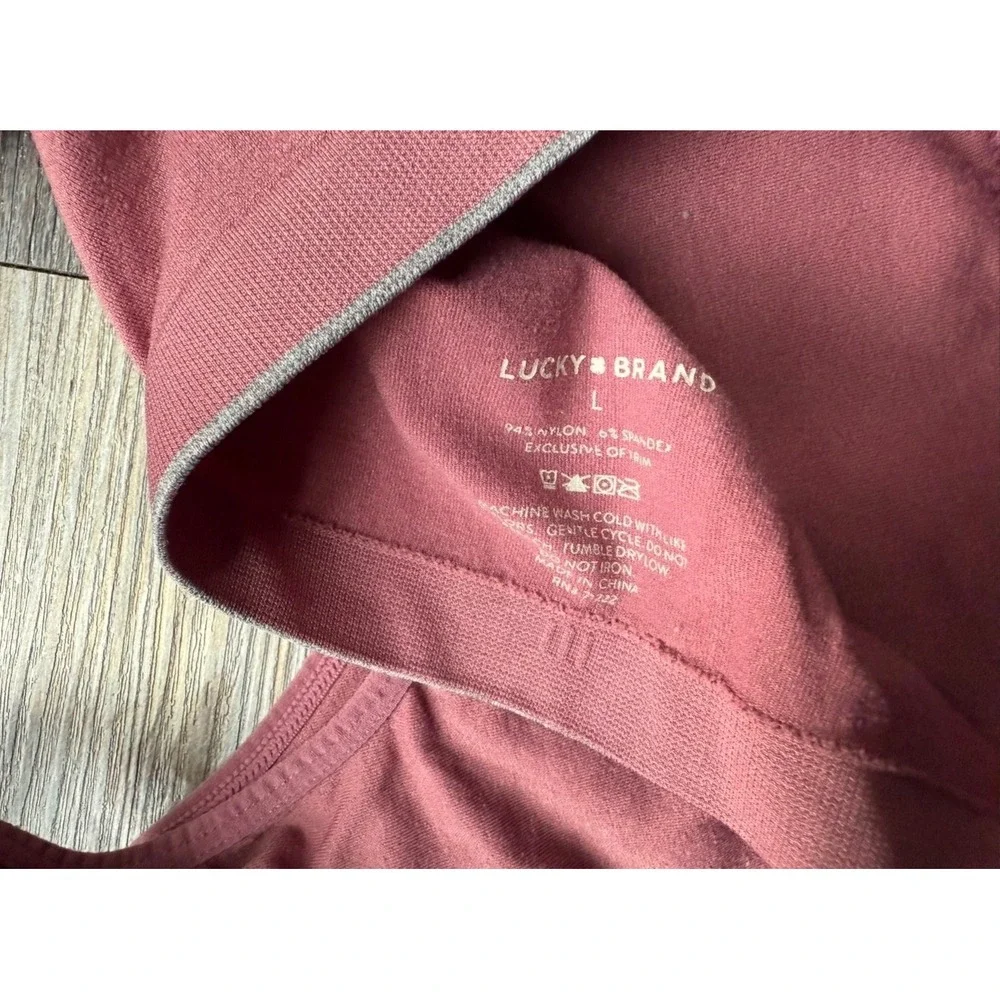 Lucky Brand Womens Seamless Bralette Mauve Pink Scoop Neck Lounge Bra Size Large